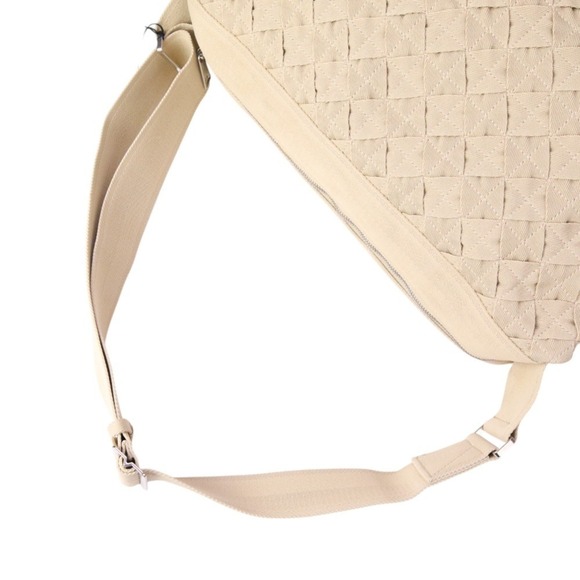 BOTTEGA VENETA Cream Canvas Intrecciato Shoulder Bag - Picture 8 of 10